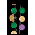 Blank Purple/Jade/Gold Doubloons & Crown Mardi Gras Beads (Non Flashing)